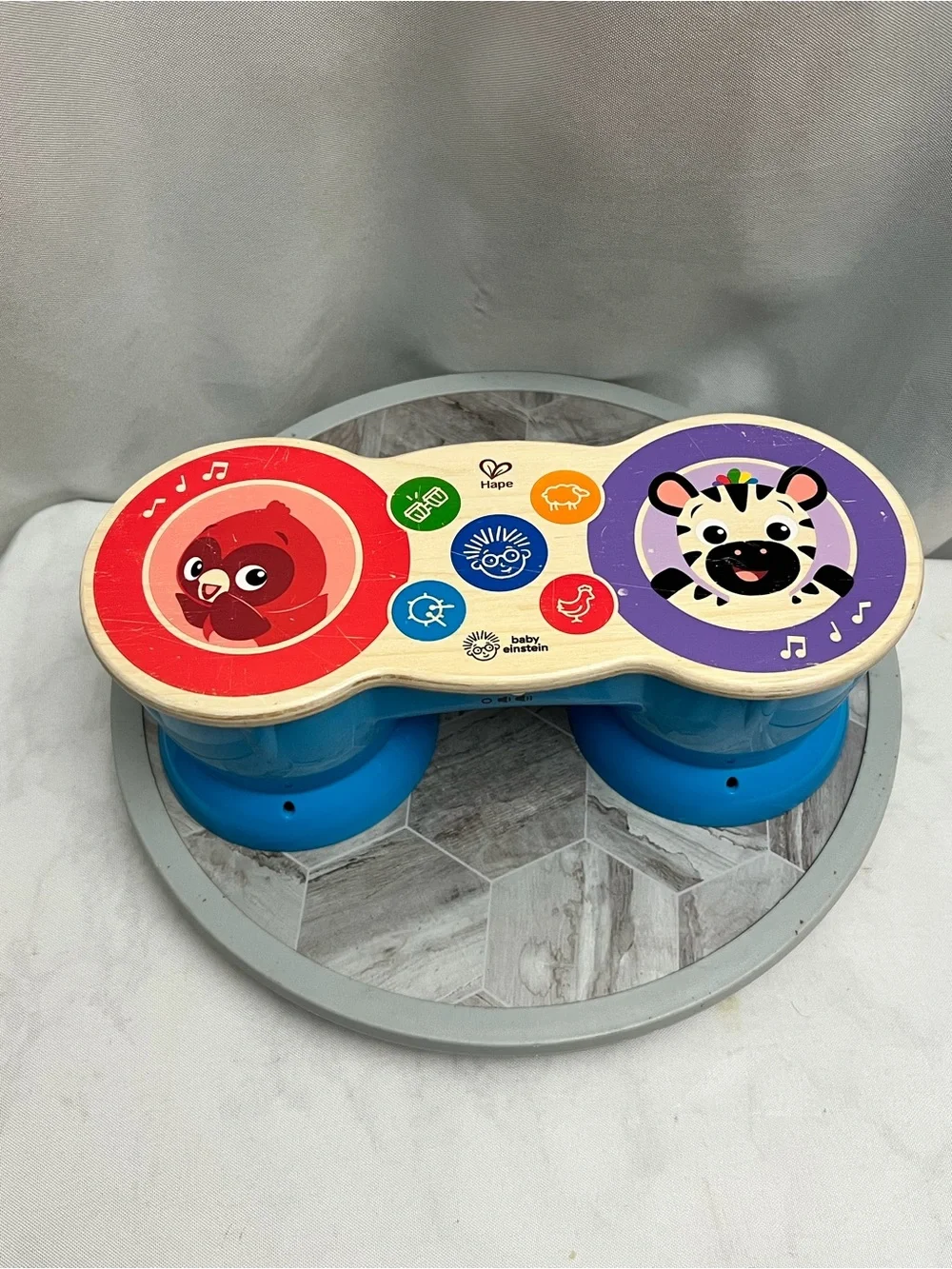 Baby Einstein Hape Upbeat Tunes Magic Touch Wooden Drum Musical Toy